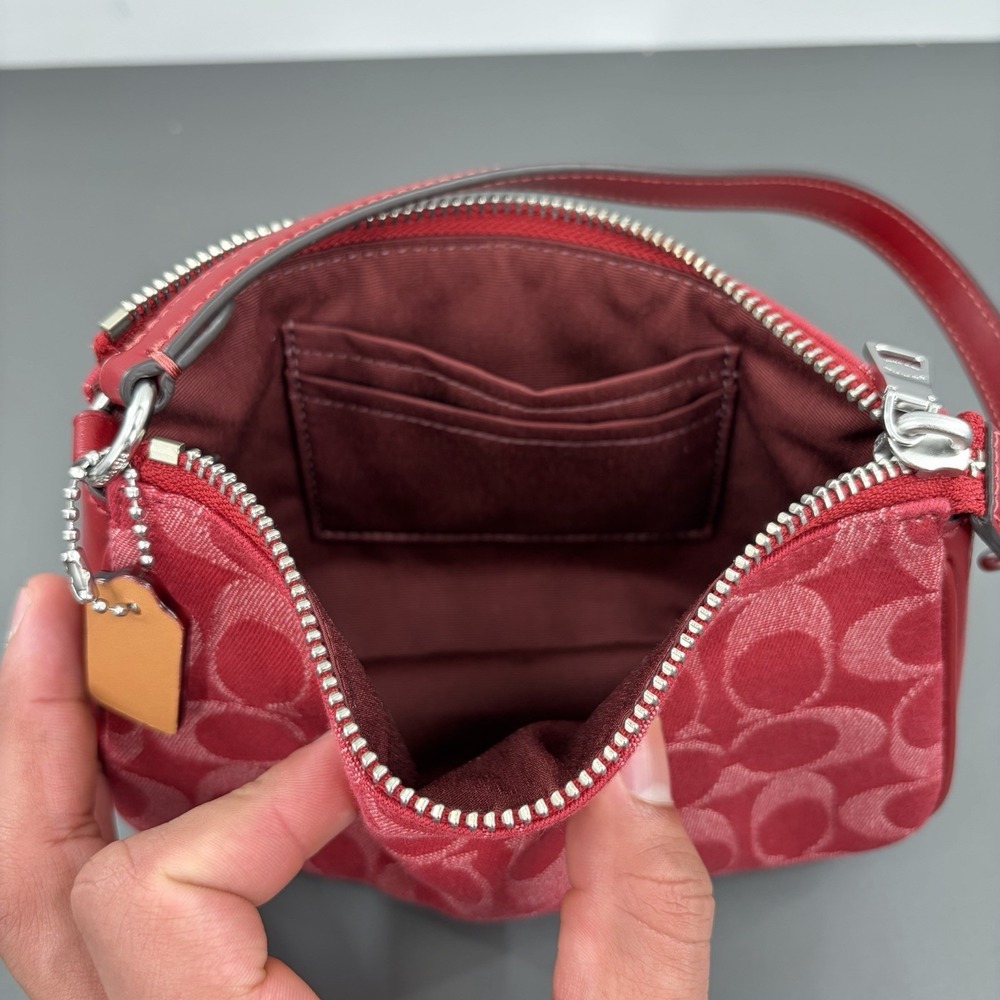 Coach Nolita 19 In Signature Denim‎ CCZ48 denim/Silver/True Red - Picture 6 of 9